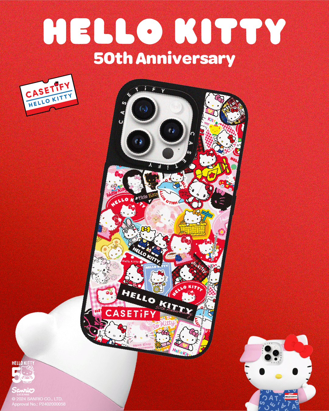 CASETiFY Hello Kitty 50th Anniversary - Sticker Frame Case